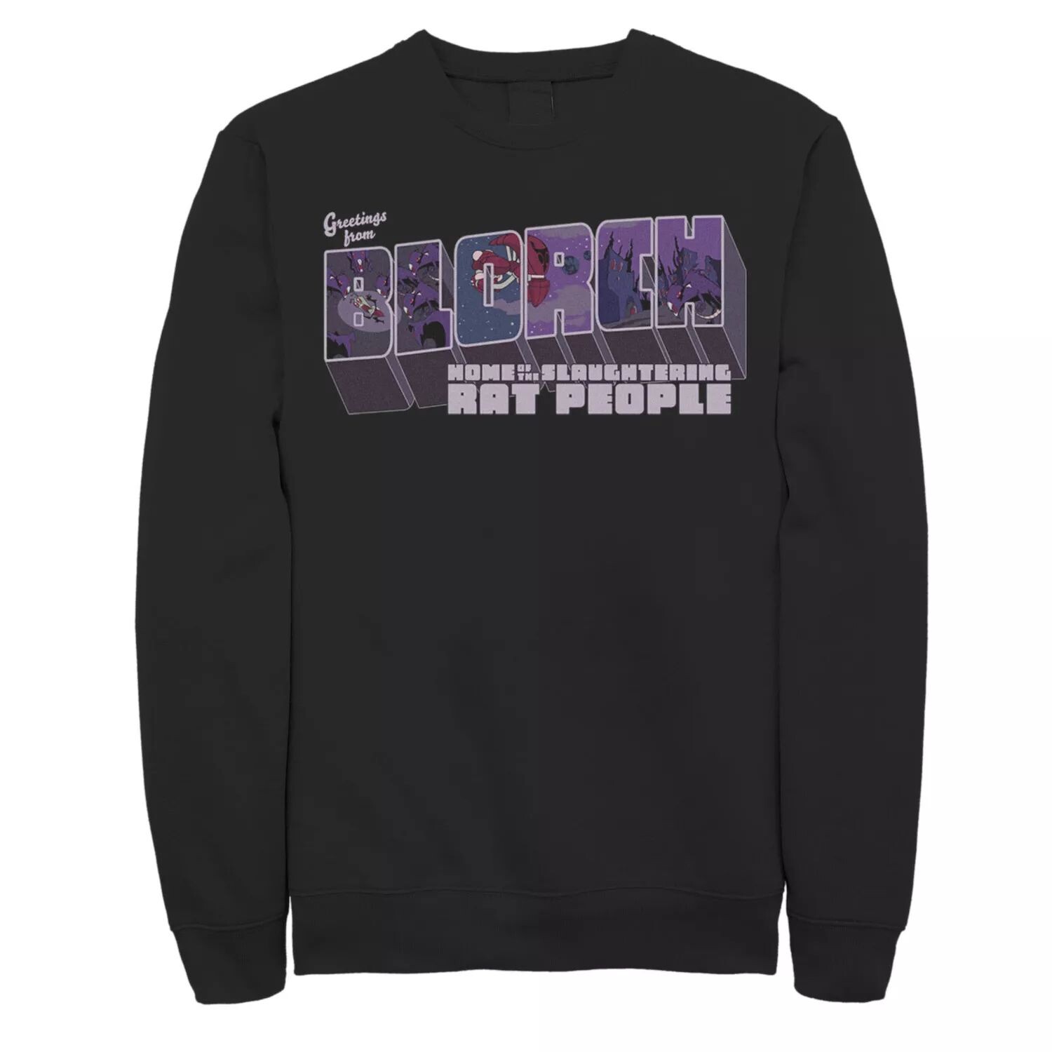 

Мужской флисовый пуловер с рисунком Invader Zim Привет от Блорха Licensed Character, черный