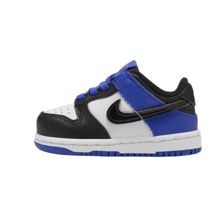 

Nike Непромокаемые и дышащие низкие детские ботинки dunk slip resistant white/black/racing blue/earth crimson для малышей