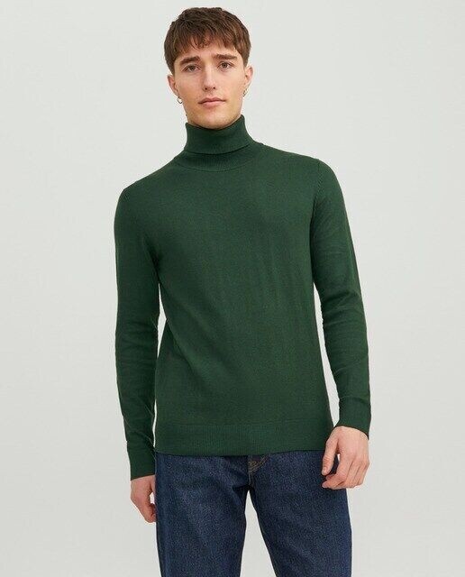 

Мужской свитер с высоким воротником Jack & Jones, темно-зеленый