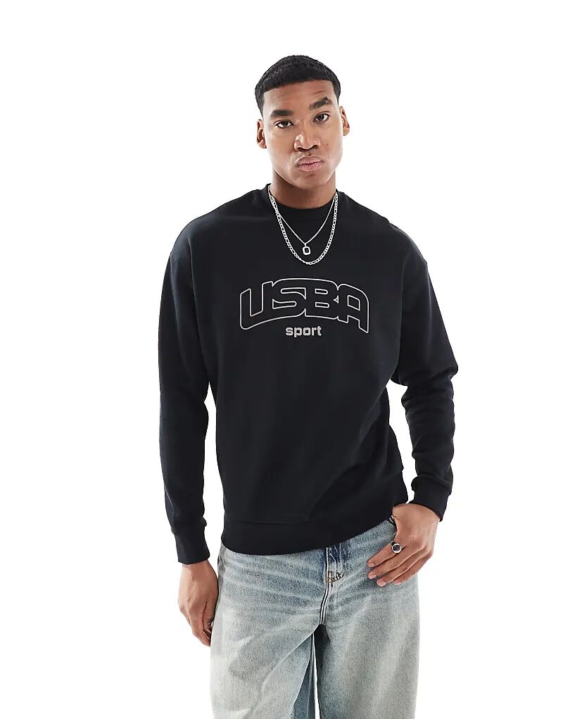 

Толстовка оверсайз с принтом черного цвета ASOS DESIGN