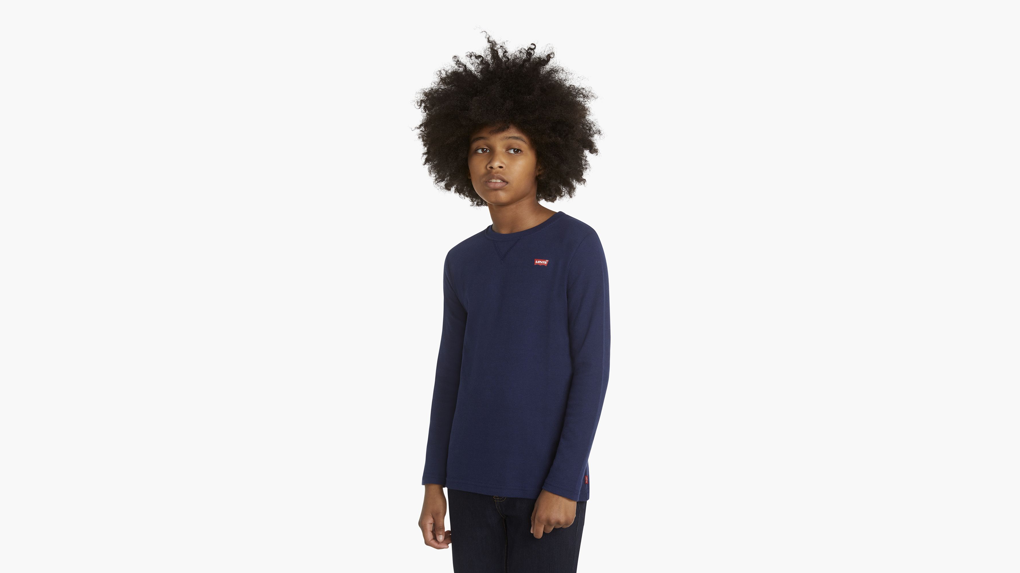 

Термовязаный топ Crew Knit Top Big Boys S-XL Levi's, цвет Naval Academy - Blue