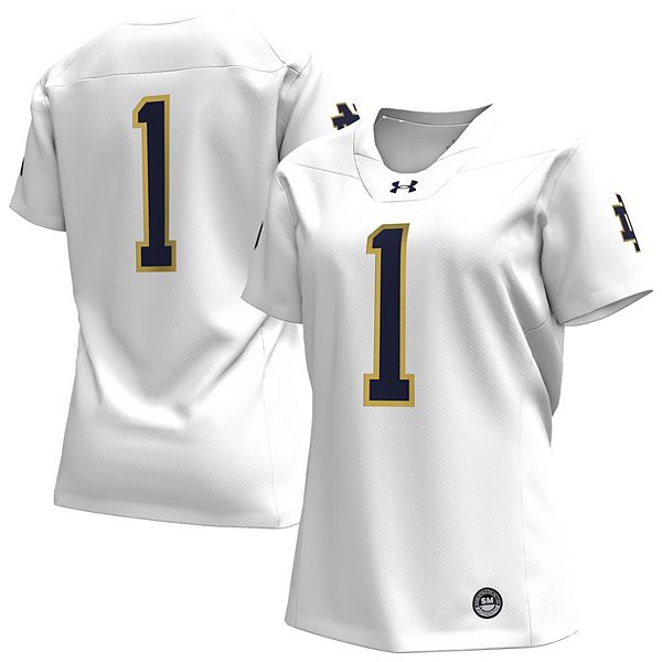 

Женская футбольная майка Notre Dame Fighting Irish #1 белая Under Armour