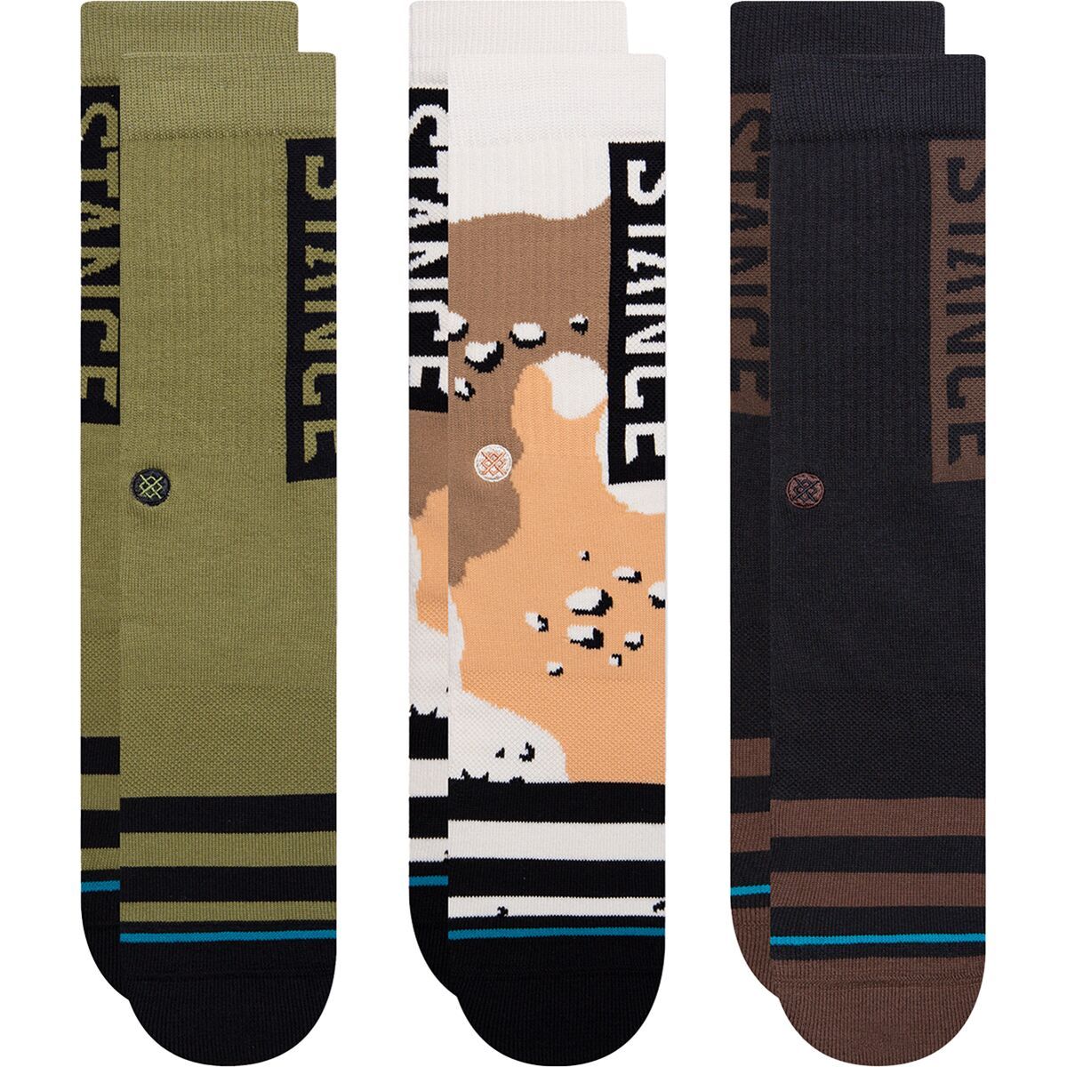 

Оригинальные хлопковые носки - 3 пары Stance, черный