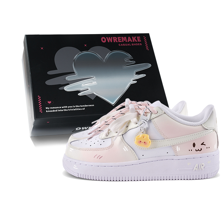 

Детские кроссовки для скейтбординга Air Force 1 Low Top для подростков Nike, желтый/розовый