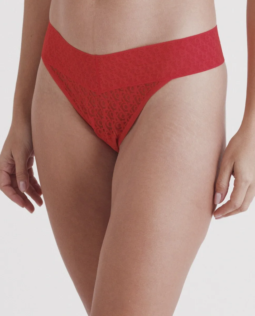 

Кружевные стринги с логотипом Icon Calvin Klein, красный