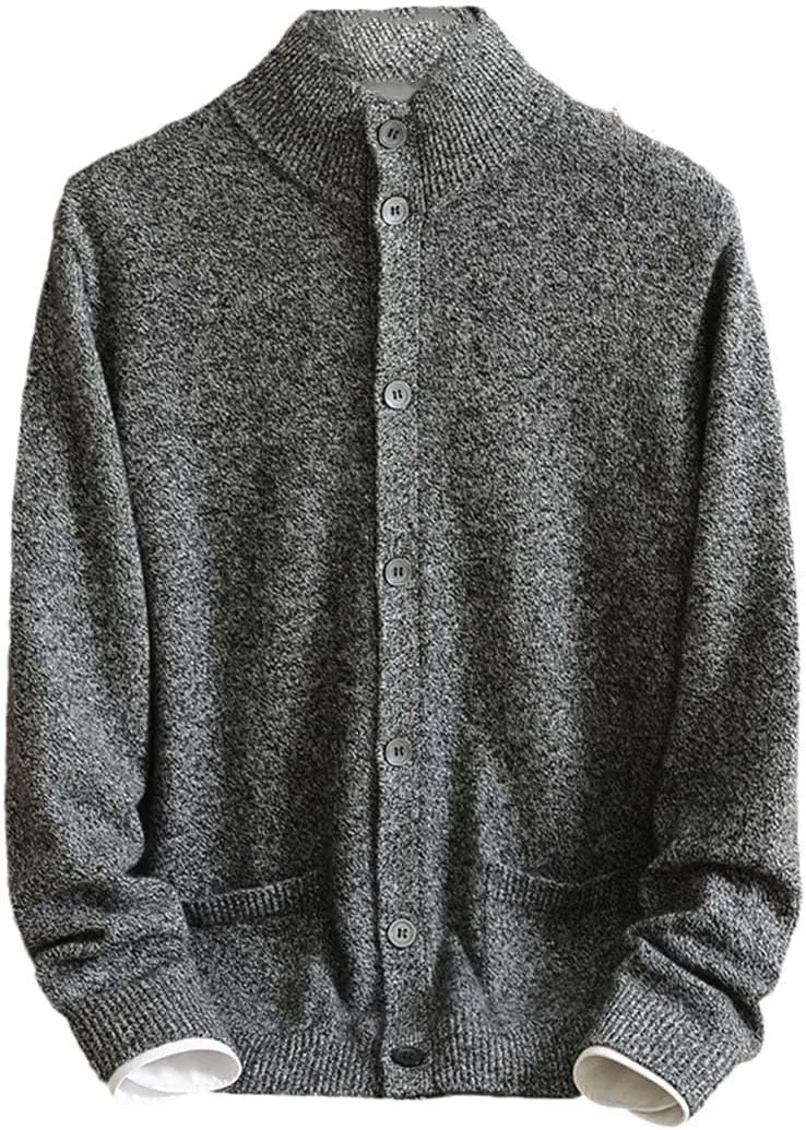 

Мужской кардиган из 100% кашемира с воротником-стойкой Alloaone