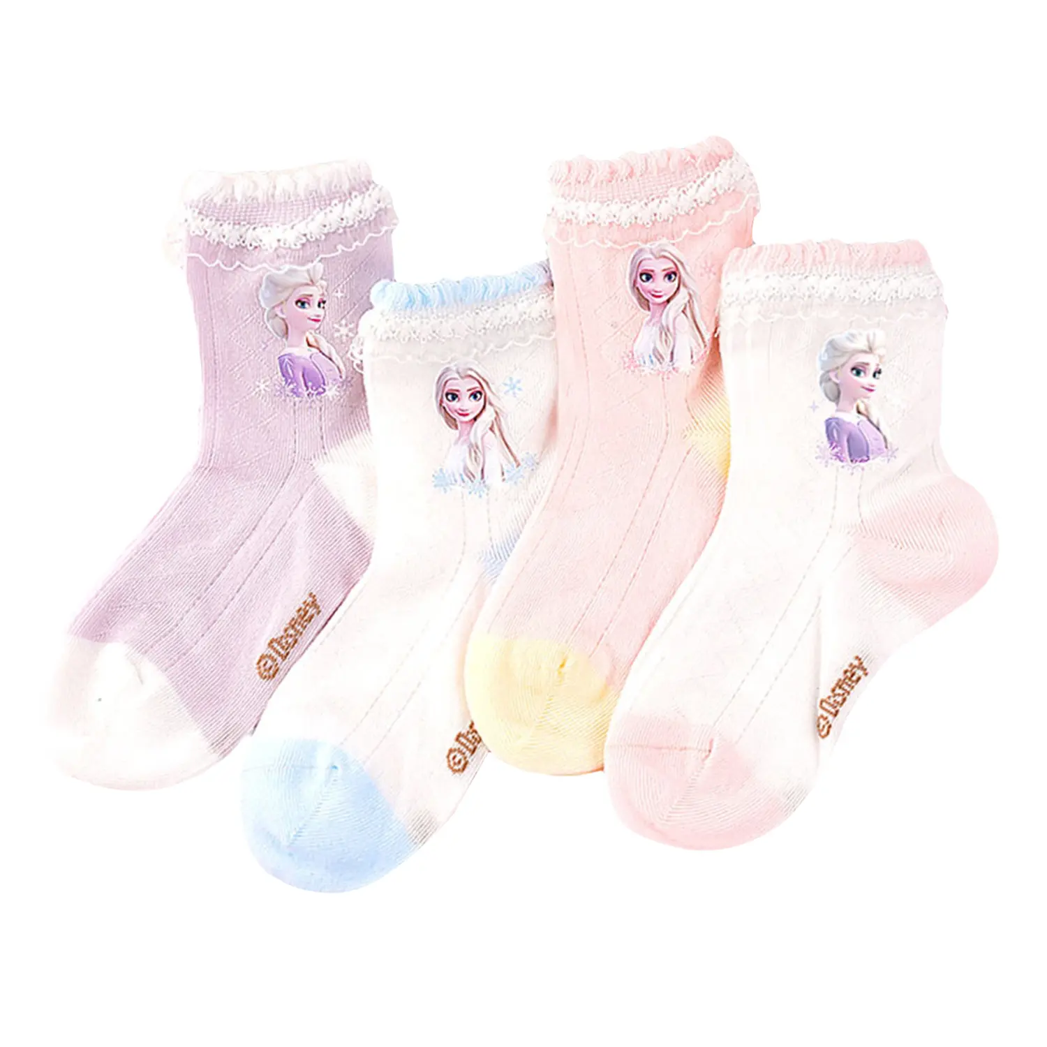

Носки ss25 4 пары для детей 3-7 лет Disney, розовый/белый/фиолетовый/синий