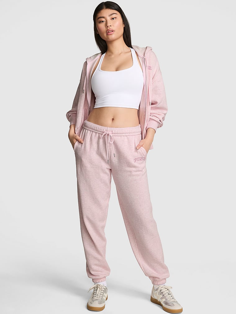 

Спортивные брюки Ivy из флиса для кампуса Pink, heathered pink petal woven shine