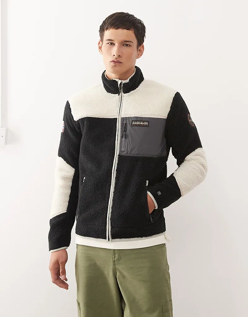 

Флисовая куртка Napapijri Yupik черного и белого цветов