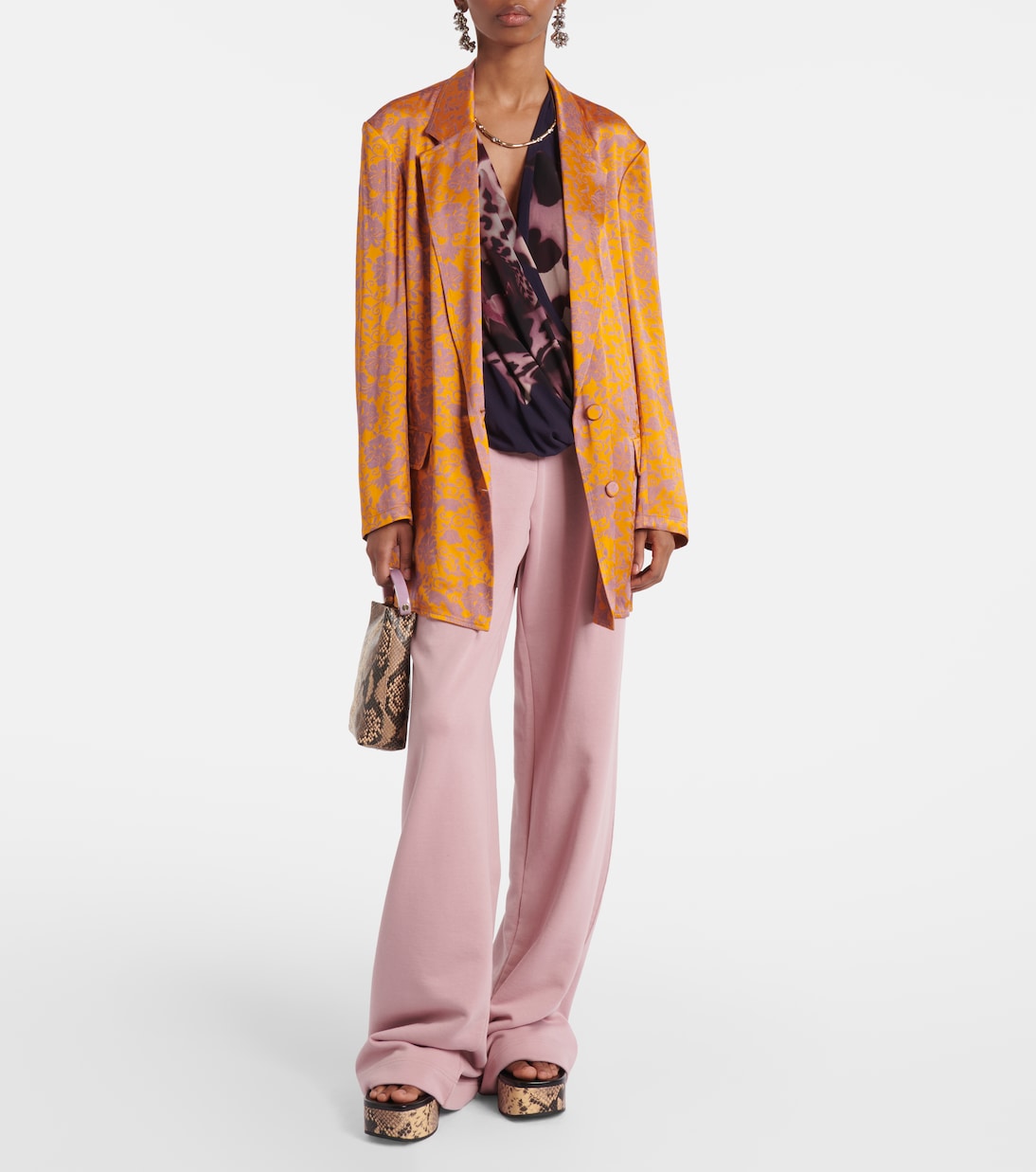 Спортивные брюки из хлопкового джерси Dries Van Noten, розовый — фото 2
