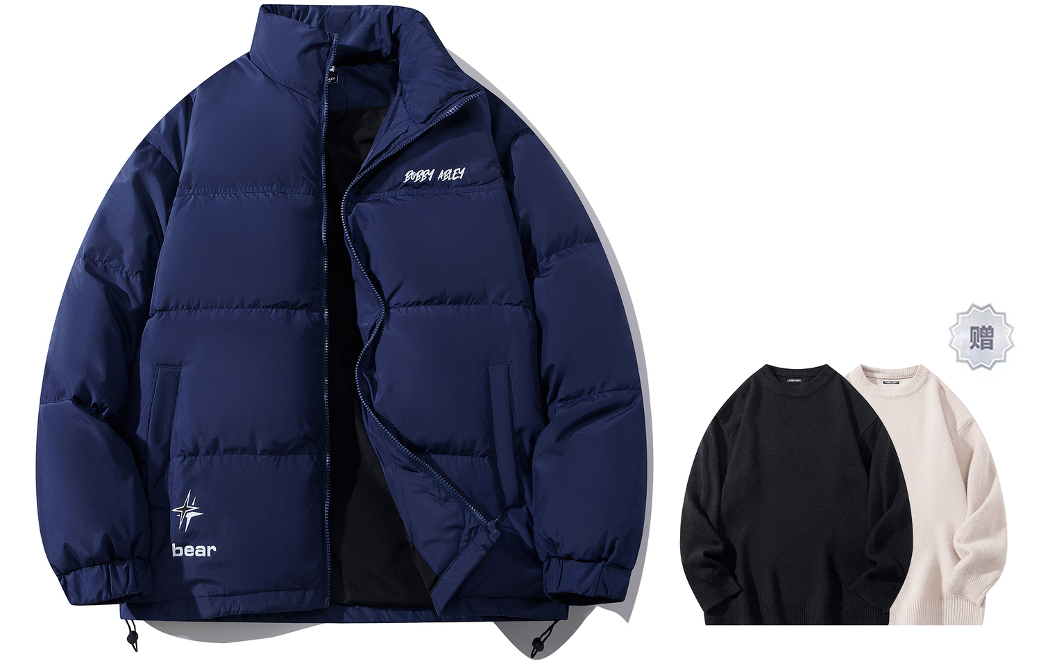 

BOBBY ABLEY Унисекс пуховик, Navy Blue (Includes Sweater)