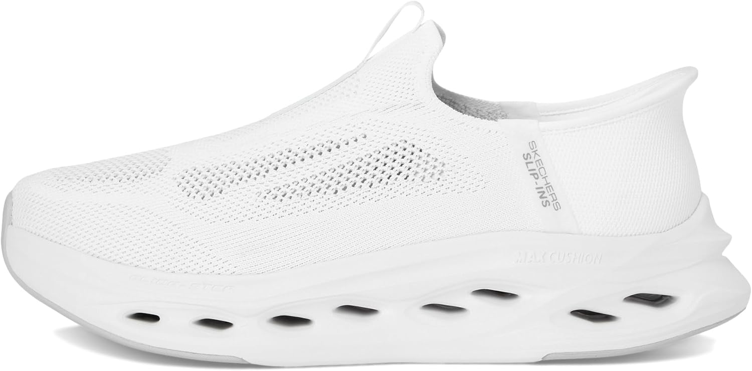 Мужские кроссовки Skechers Max Cushioning Glide Step Euclid с легким надеванием, белый — фото 4