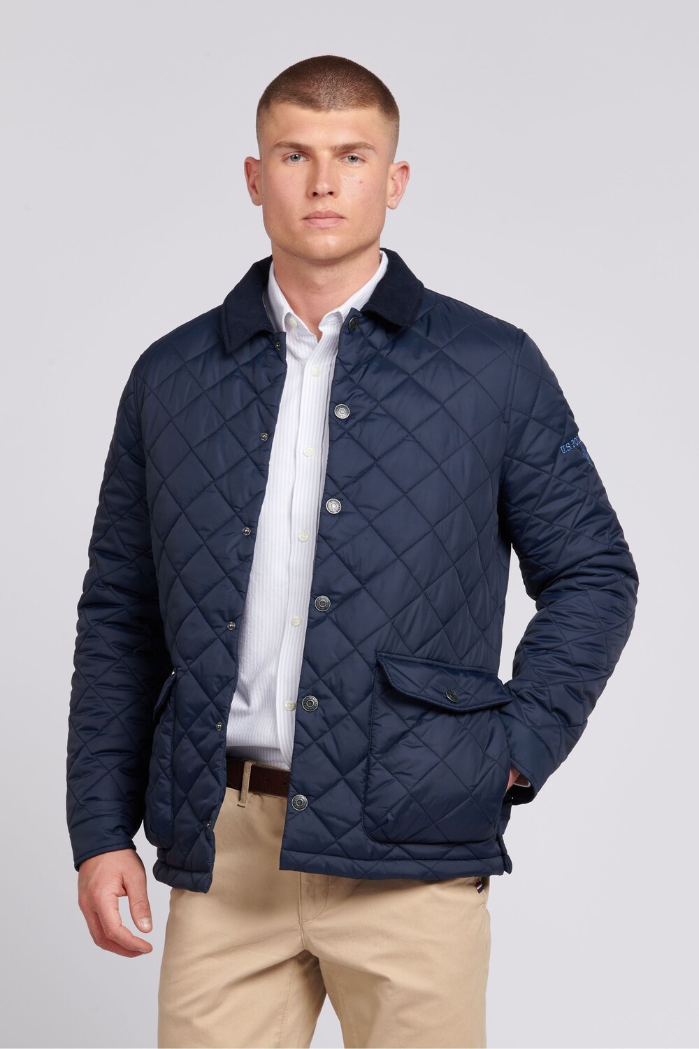 

Мужская стеганая куртка с воротником U.S. Polo Assn, синий