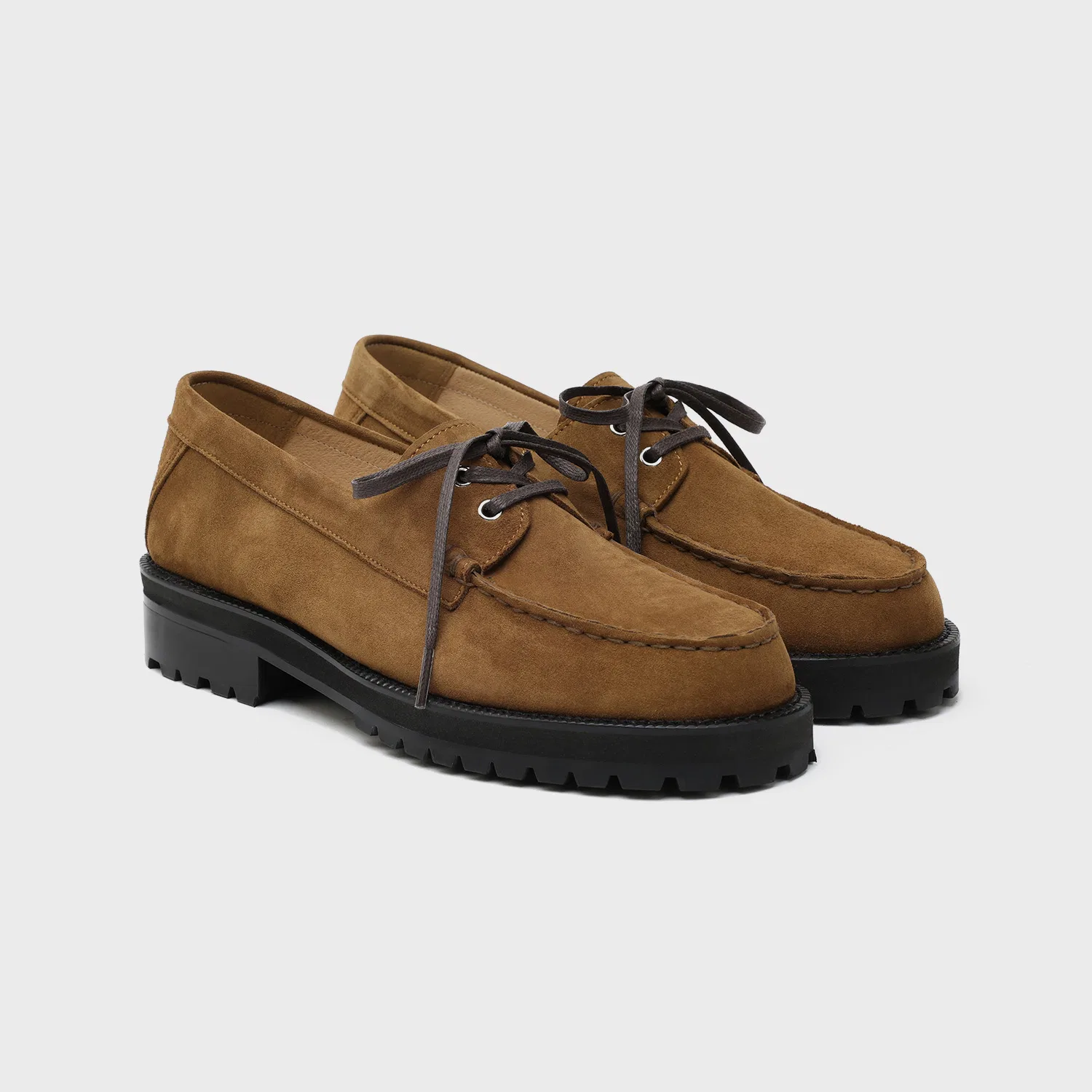 Мужские замшевые ботинки на шнуровке Standard Casual Sole Boat Shoes 5099, средне-коричневые, от Firenze.A