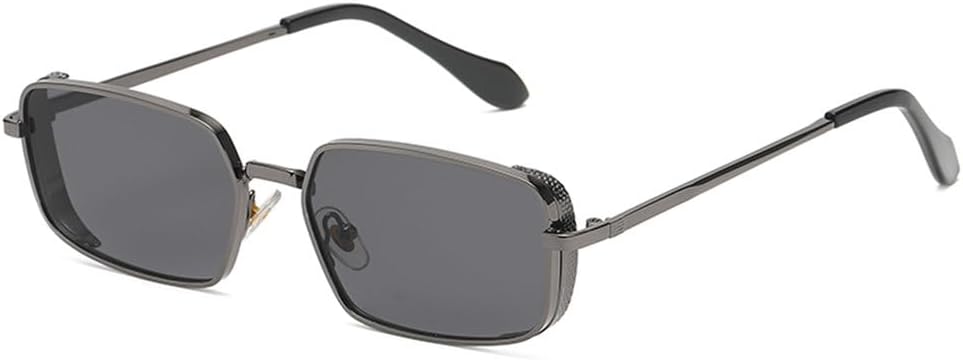 

Модные популярные металлические солнцезащитные очки маленького прямоугольного размера для женщин в винтажном панк-стиле, металлические солнцезащитные очки с защитой от УФ-излучения UV400 TYUVIVO, Gun Black