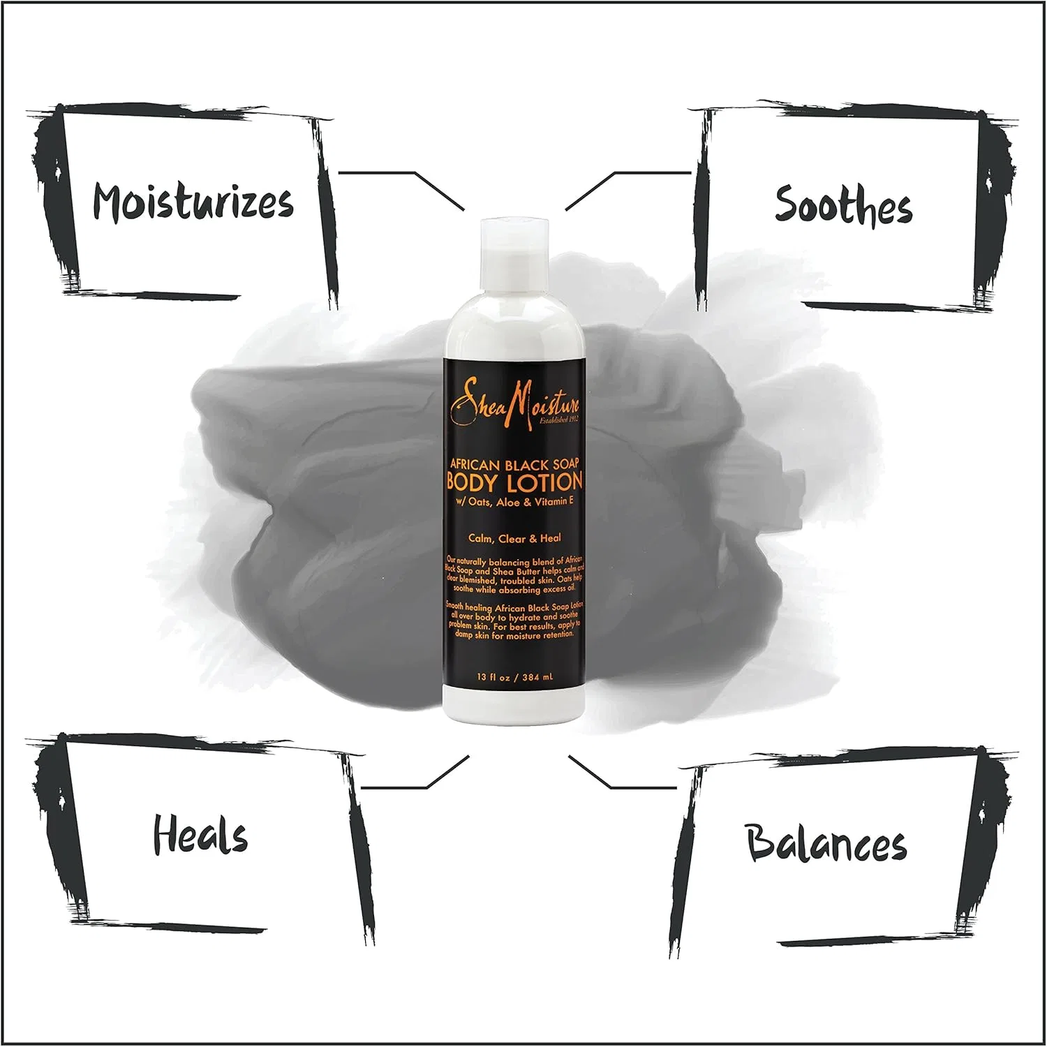 Лосьон для тела African Black Soap Shea Moisture увлажняющий 13 fl. oz — фото 4