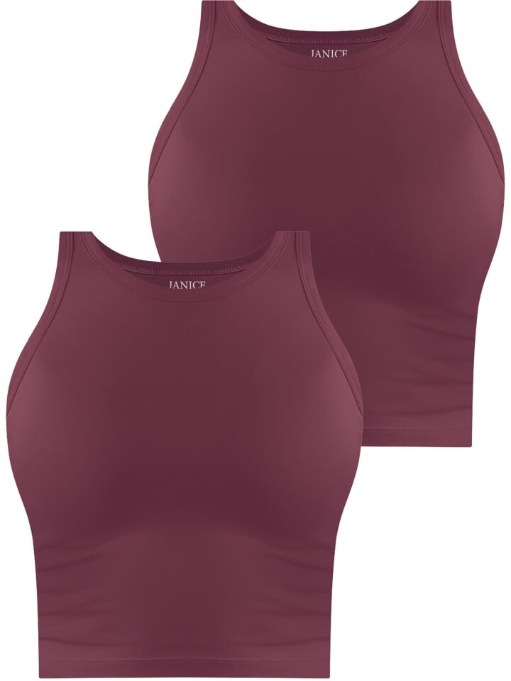

Топ Janice 2 x Damen crop hochgeschlossen Niah, цвет burgund