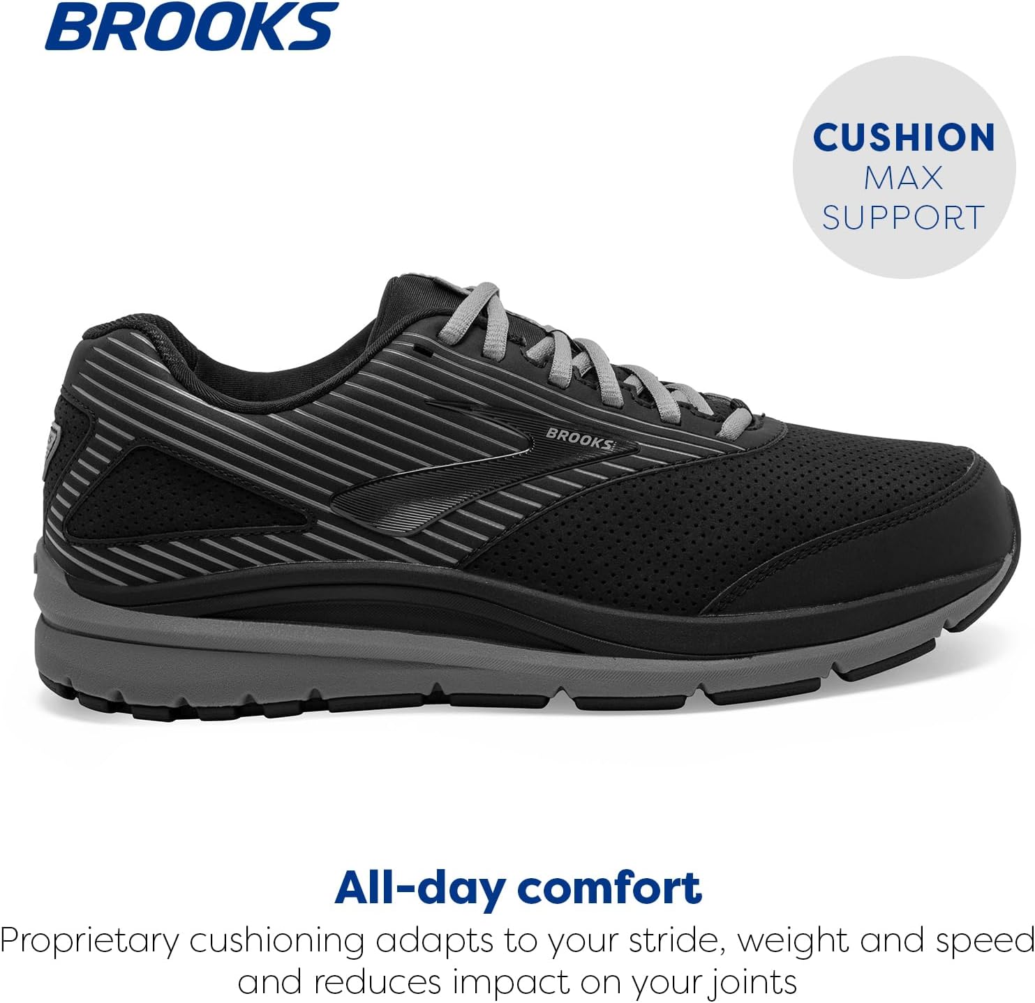 Мужские прогулочные кроссовки Brooks Addiction Walker из замши, черный — фото 2