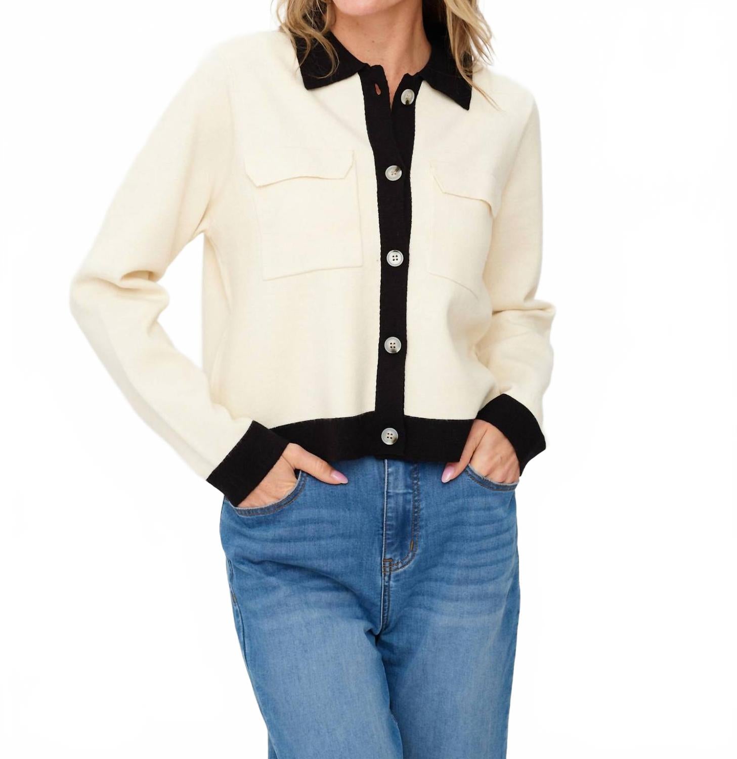 

Многослойный кардиган Fallon цвета слоновой кости Six/Fifty, слоновая кость