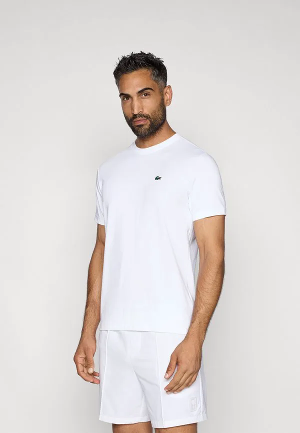 Футболка с графическим принтом, спортивная футболка в традиционном стиле. Lacoste Sport, White