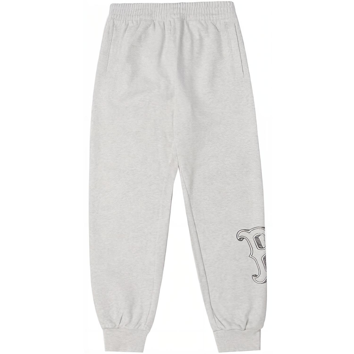 

Вязаные спортивные брюки унисекс светло-серый меланж MLB