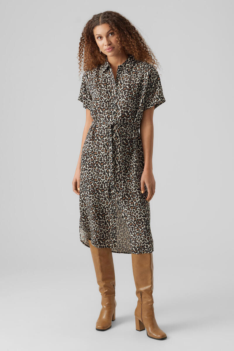 

Платье-рубашка с короткими рукавами Vero Moda, серый