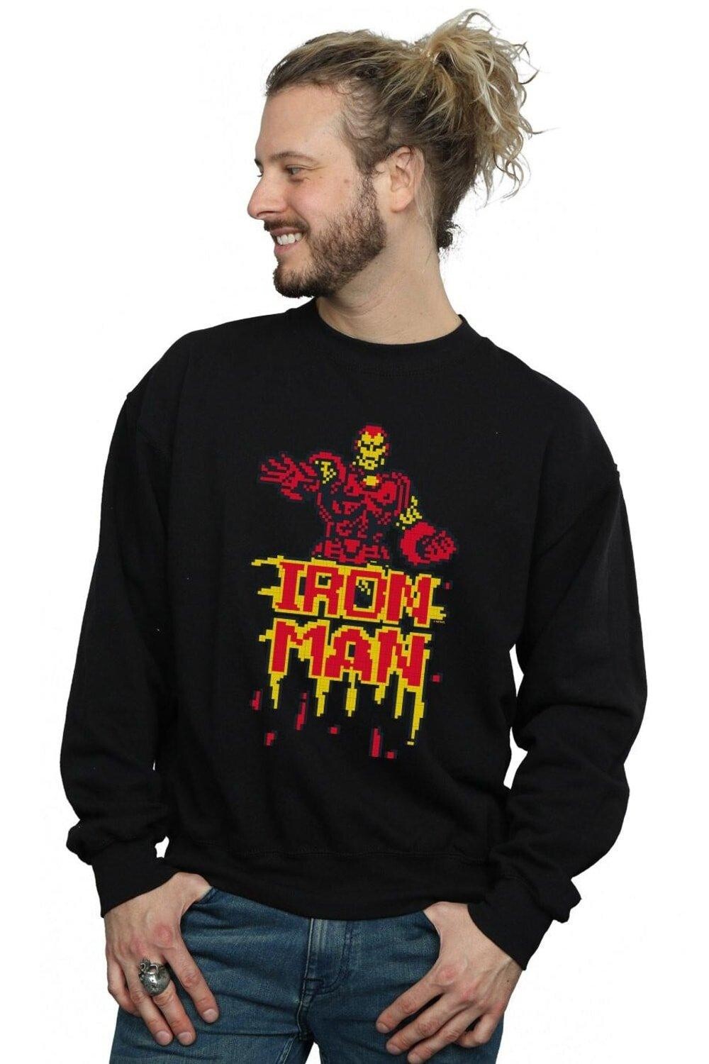 

Толстовка с пикселями Iron Man Marvel, черный
