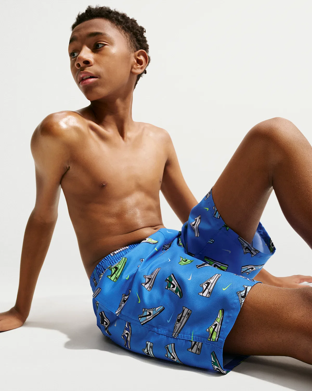 Детские (мальчиковые) плавки Nike Swim Breaker 7" с боксерской подкладкой, Blue Crystal — фото 4