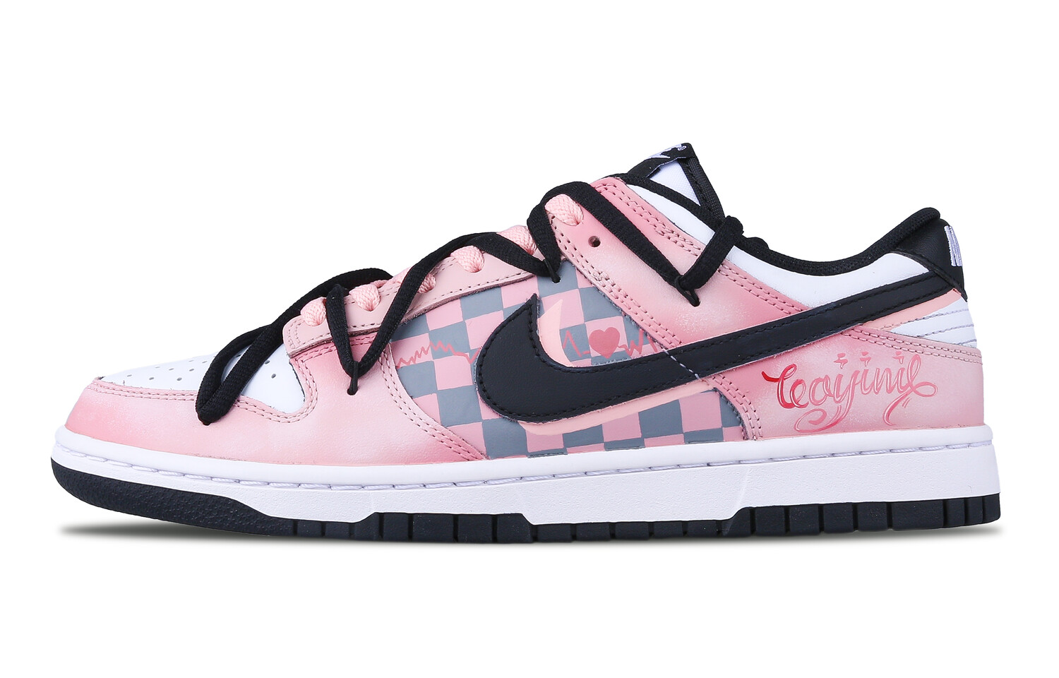 

Кроссовки Nike Dunk Skateboarding Shoes Women's Low-top Black/Pink, розовый