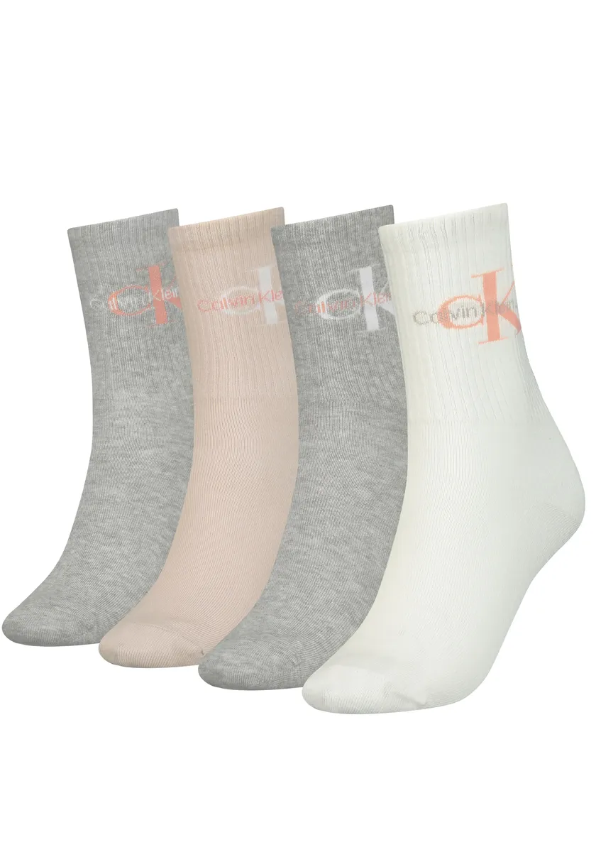 

Носки Calvin Klein Jeans (4 шт.) с вышивкой логотипа, серый