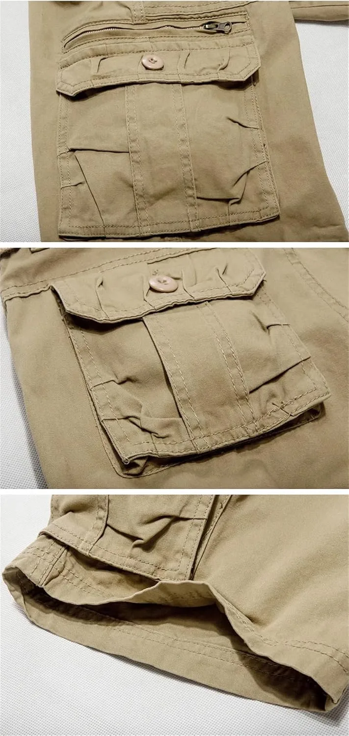 Мужские шорты карго летние хлопковые casual свободные с несколькими карманами — фото 4