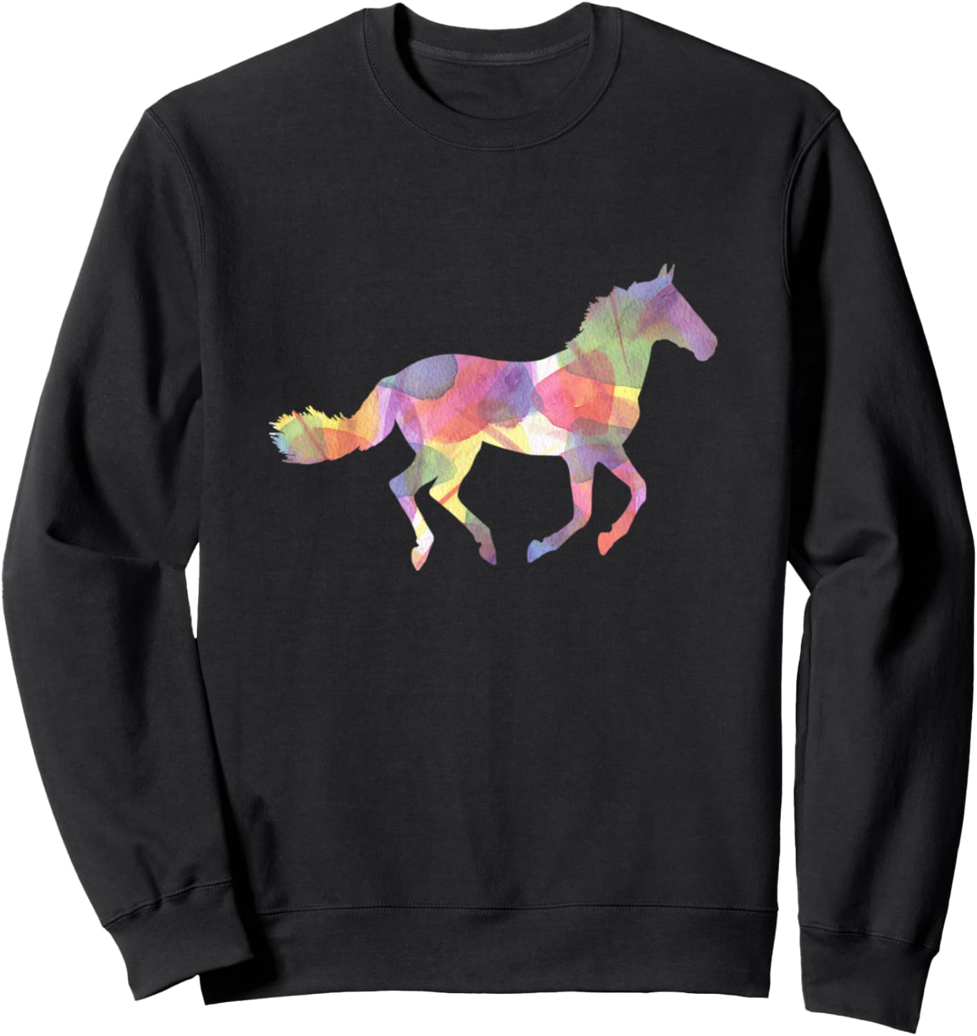 

Акварельные рисунки, Бег, Верховая езда, Ковбойское искусство, Толстовка Abstract Equestrian Running Horse, черный