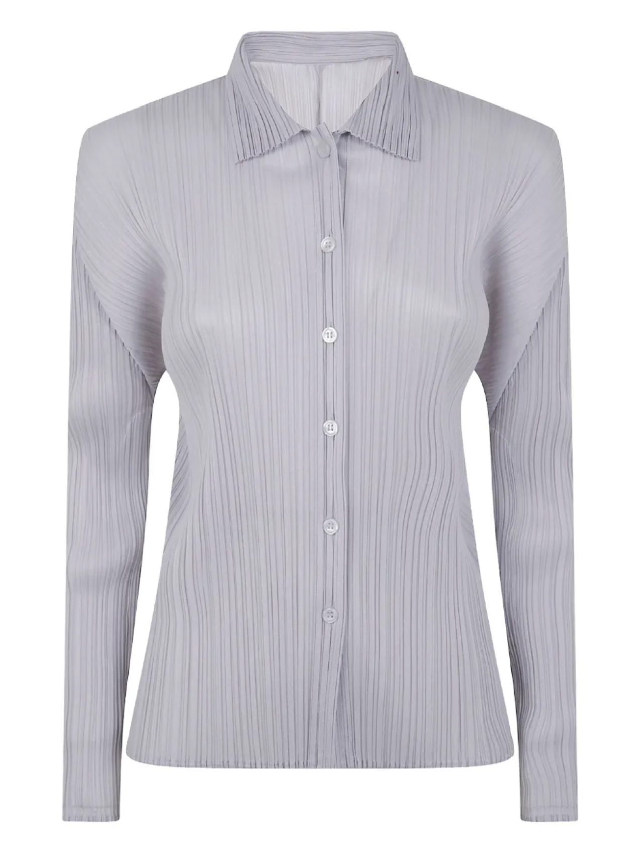 

Pleats Please Issey Miyake плиссированная рубашка с длинными рукавами, серый