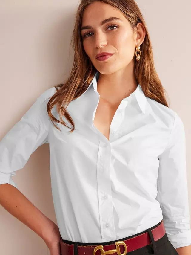 

Рубашка Boden Saskia Stretch Cotton, белый