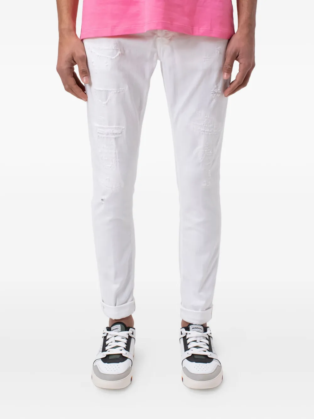 

Джинсы George с эффектом потертости Dondup, белый