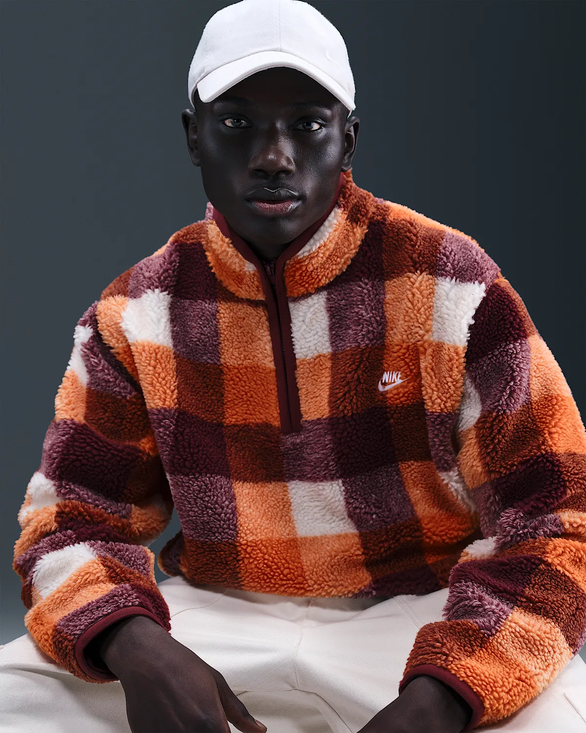 Мужская зимняя куртка Nike Club на молнии, Pearl White/Dark Team Red/Campfire Orange/White — фото 3