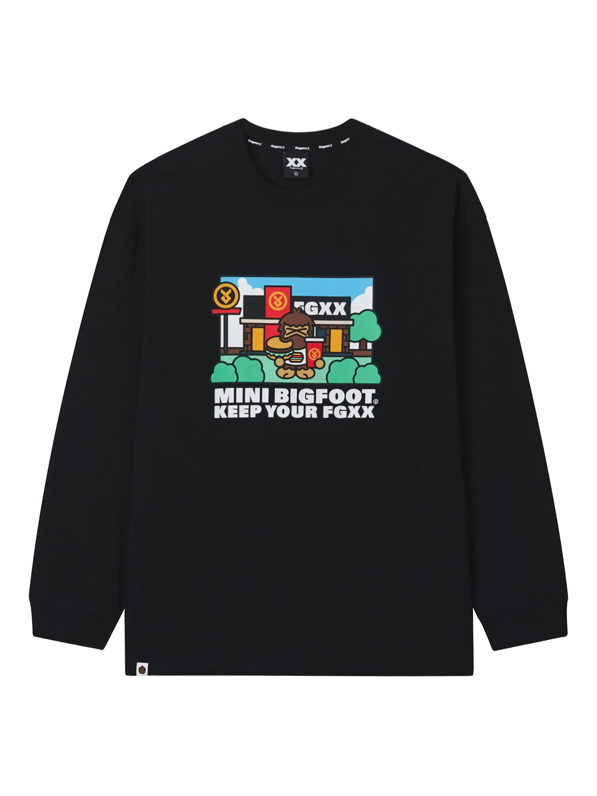 

Топ с длинными рукавами и графичным принтом Fingercroxx, черный