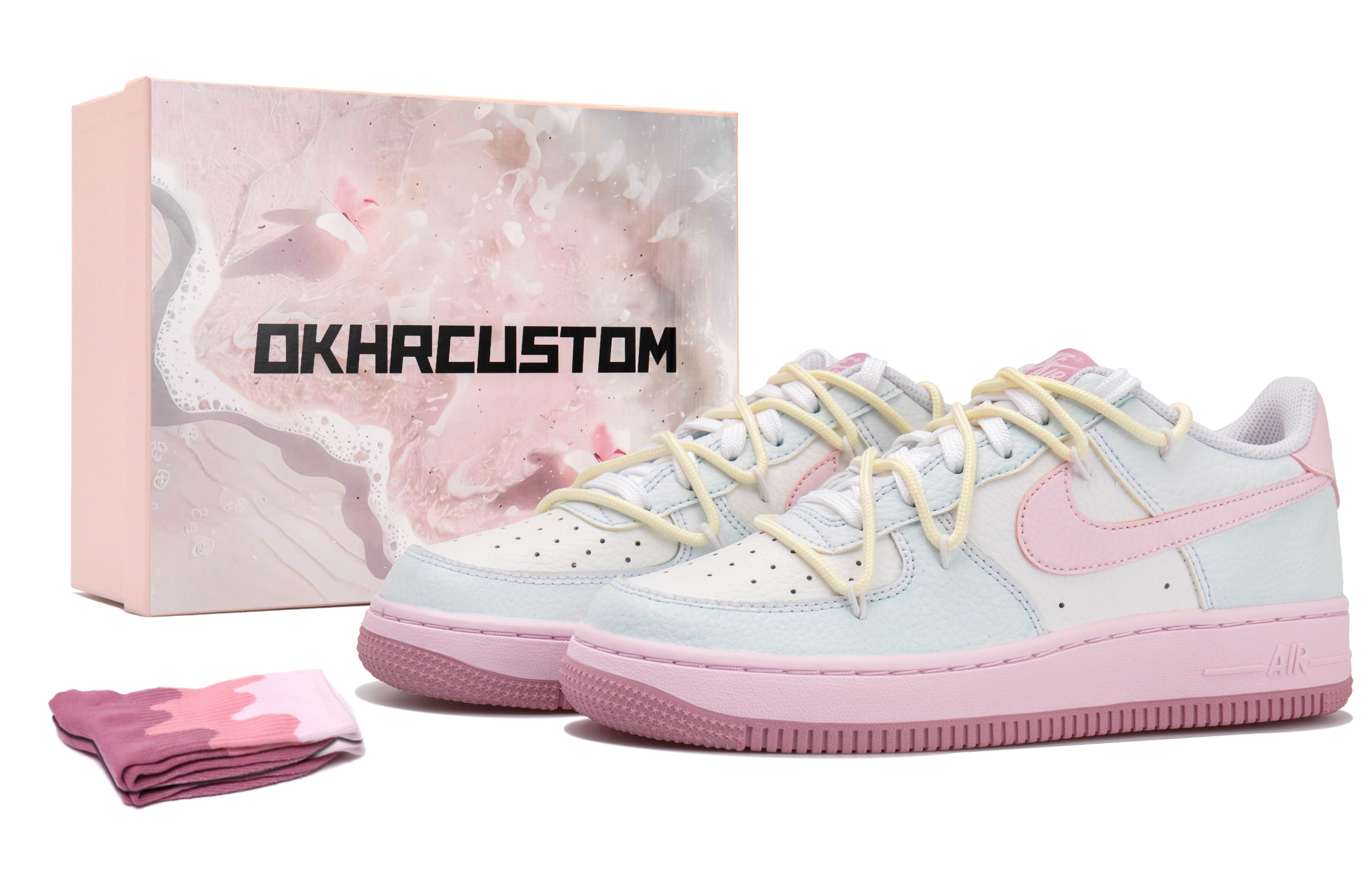 

Кроссовки Nike Air Force 1 Skateboarding Shoes Women's Low-top White/pink, розовый