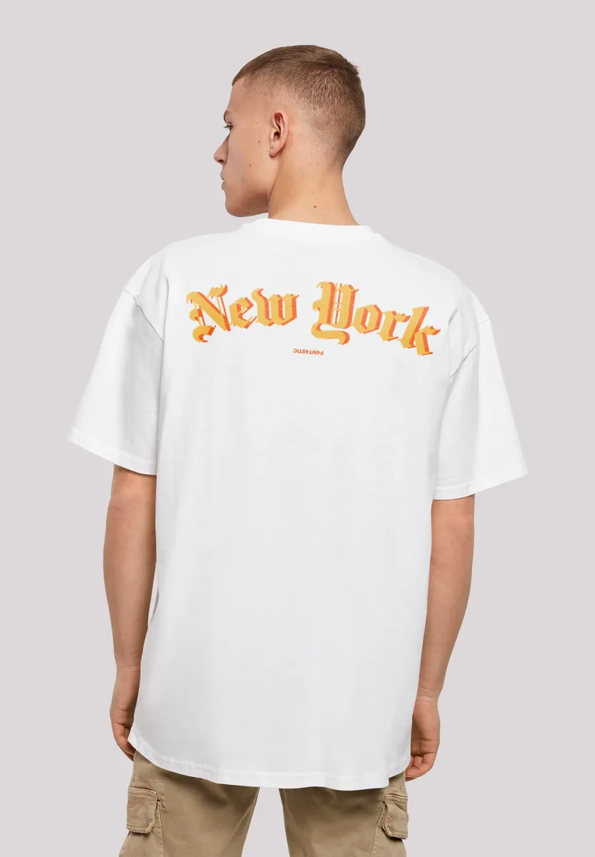 

F4NT4STIC Футболка "New York Orange OVERSIZE TEE", принт, белый