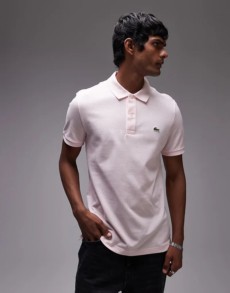 

Поло-пике с логотипом slim fit розового цвета Lacoste