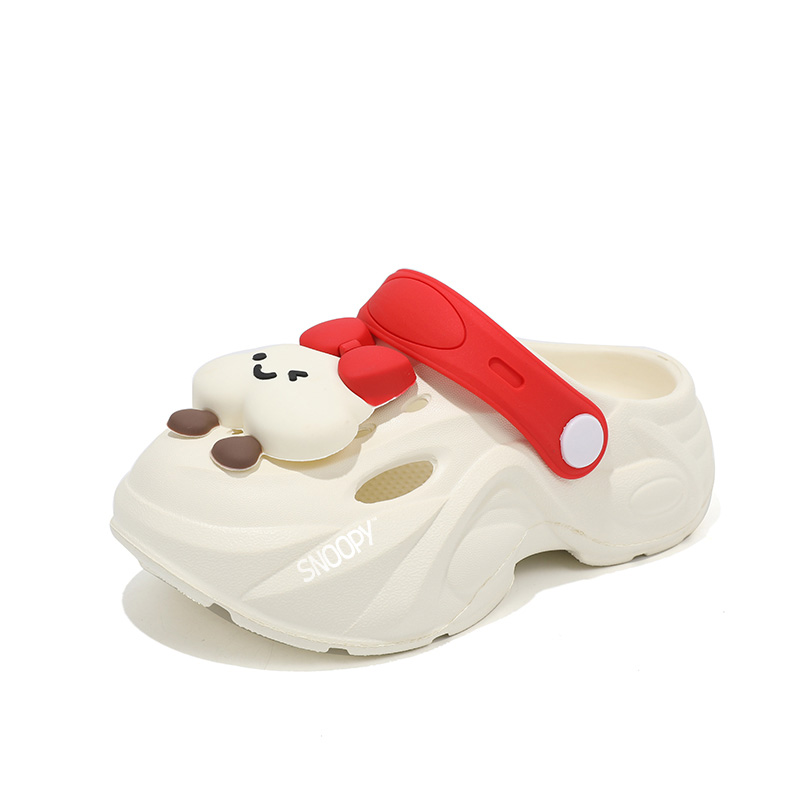 

Детские тапочки с низким верхом, устойчивые к скольжению, истиранию и отскоку SNOOPY, бежевый/красный
