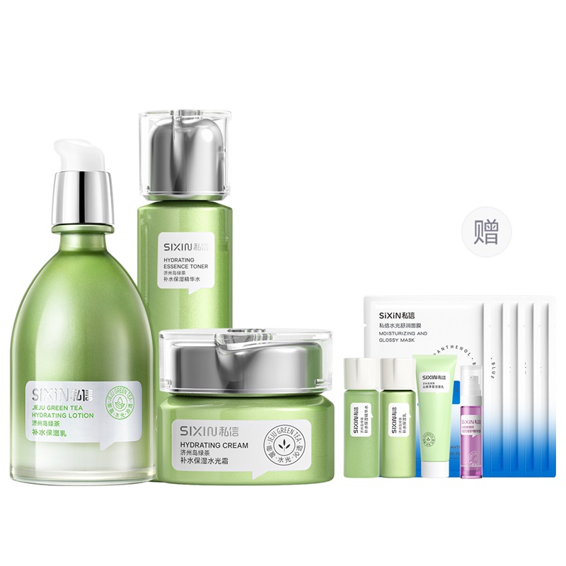 

SIXIN Набор средств для ухода за кожей с зеленым чаем с острова Чеджу увлажняющая эссенция-вода 150мл + эссенция-молочко 120мл