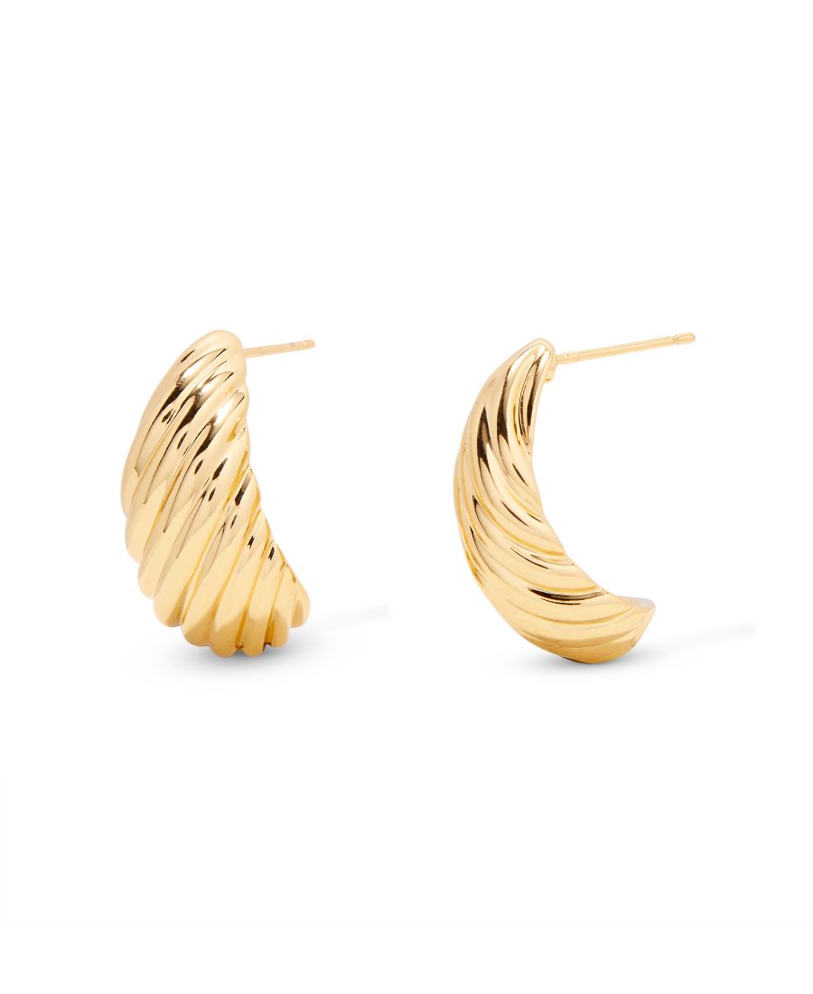 

Позолоченные серьги-гвоздики Farrah с ребристой поверхностью brook & york, Gold