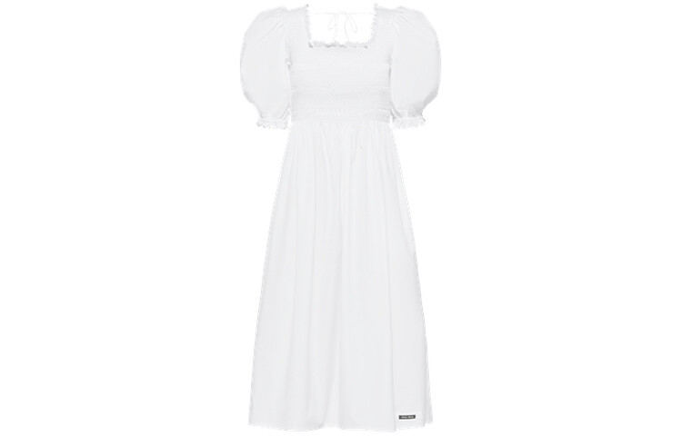 

Платье с короткими рукавами женское белое Miu Miu