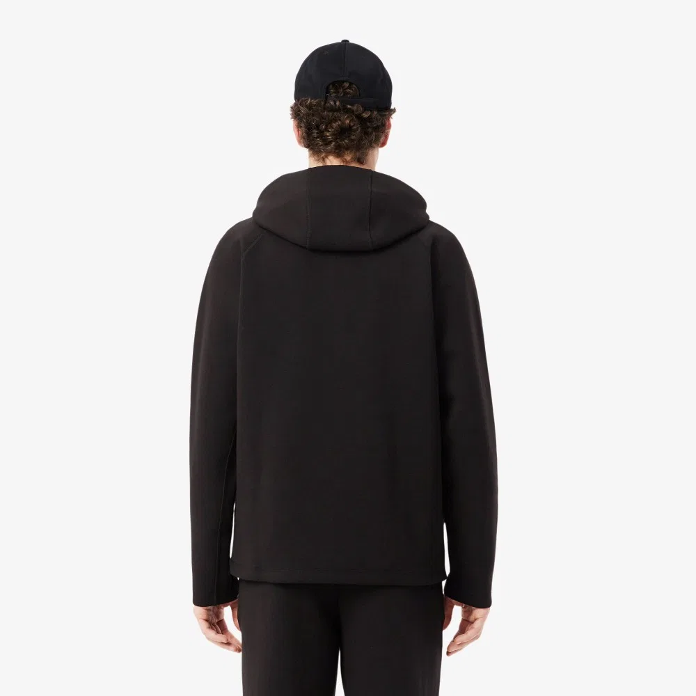 Мужская тренировочная толстовка на молнии, чёрная, от Lacoste — фото 3