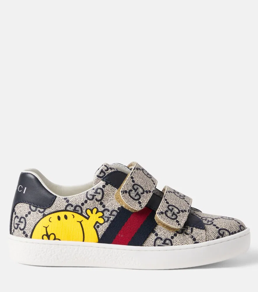 X Кроссовки Mr Men Little Miss Ace GG из парусины Gucci Kids, бежевый — фото 3