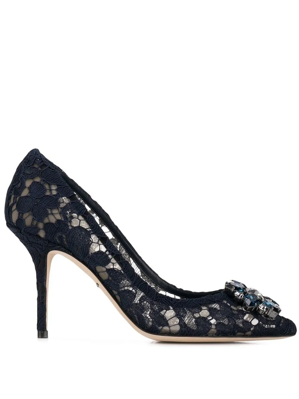 Декорированные кружевные туфли DOLCE & GABBANA, синий