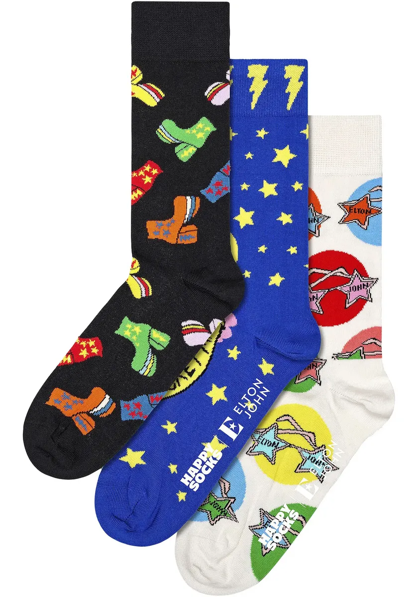

Носки Happy Socks (в коробке, 3 пары), подарочный набор Элтона Джона, цвет Bunt