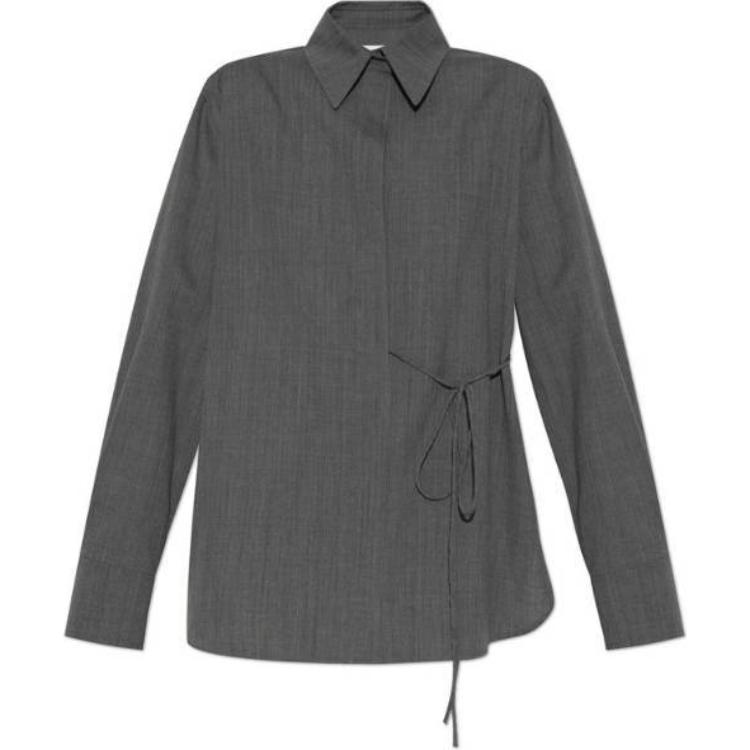 

Футболка с асимметричным подолом JIL SANDER, серая