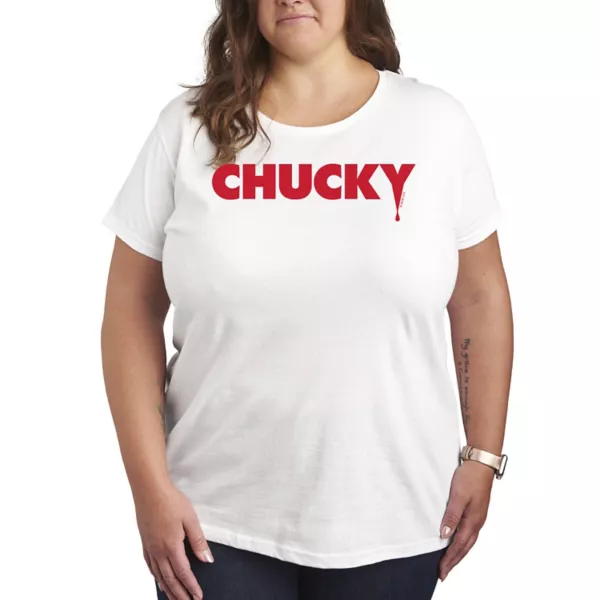 

Футболка с принтом Chucky для полных Licensed Character, белый